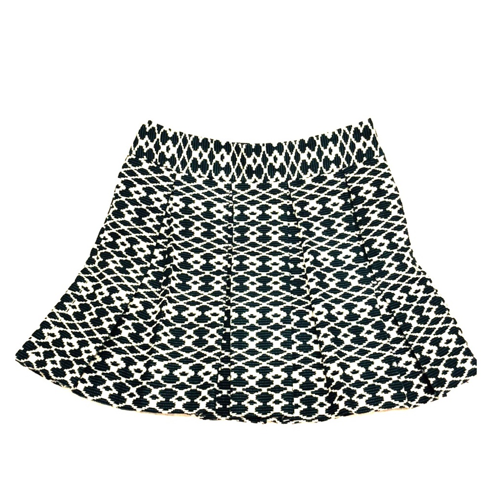 BANANA REPUBLIC Green & White Pleated Mini Skirt